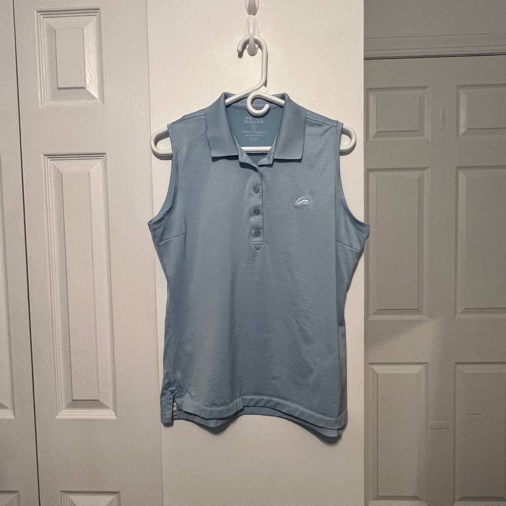 Peter Millar Light Blue Sleeveless Polo Tank